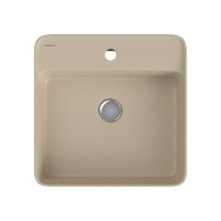Раковина BERGES Ego SL накладная, 45x45 см, матовый жасмин, с отверстием под смеситель