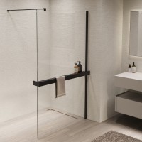 Душевая перегородка Walk-In VSW-1HR120CLB, 1200*2000, черный, стекло прозрачное