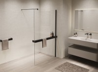 Душевая перегородка Walk-In VSW-1HR120CLB, 1200*2000, черный, стекло прозрачное