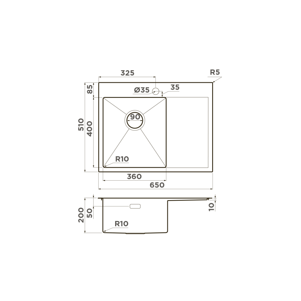 Кухонная мойка Omoikiri Akisame 65-L-IN нерж. сталь/нержавеющая сталь