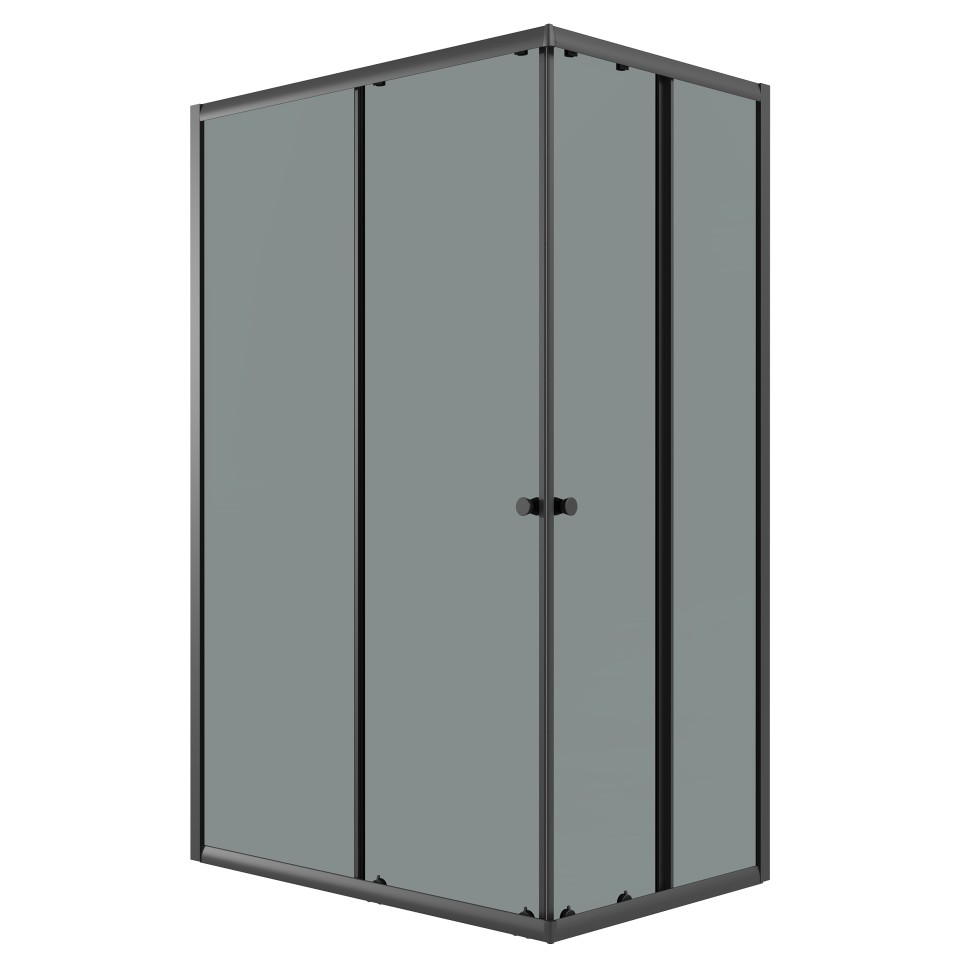 Душевое ограждение Niagara Eco NG-1129-14QT (120х90х190) прямоугольник,раздвижное,черный,стекло тонированное,1 место