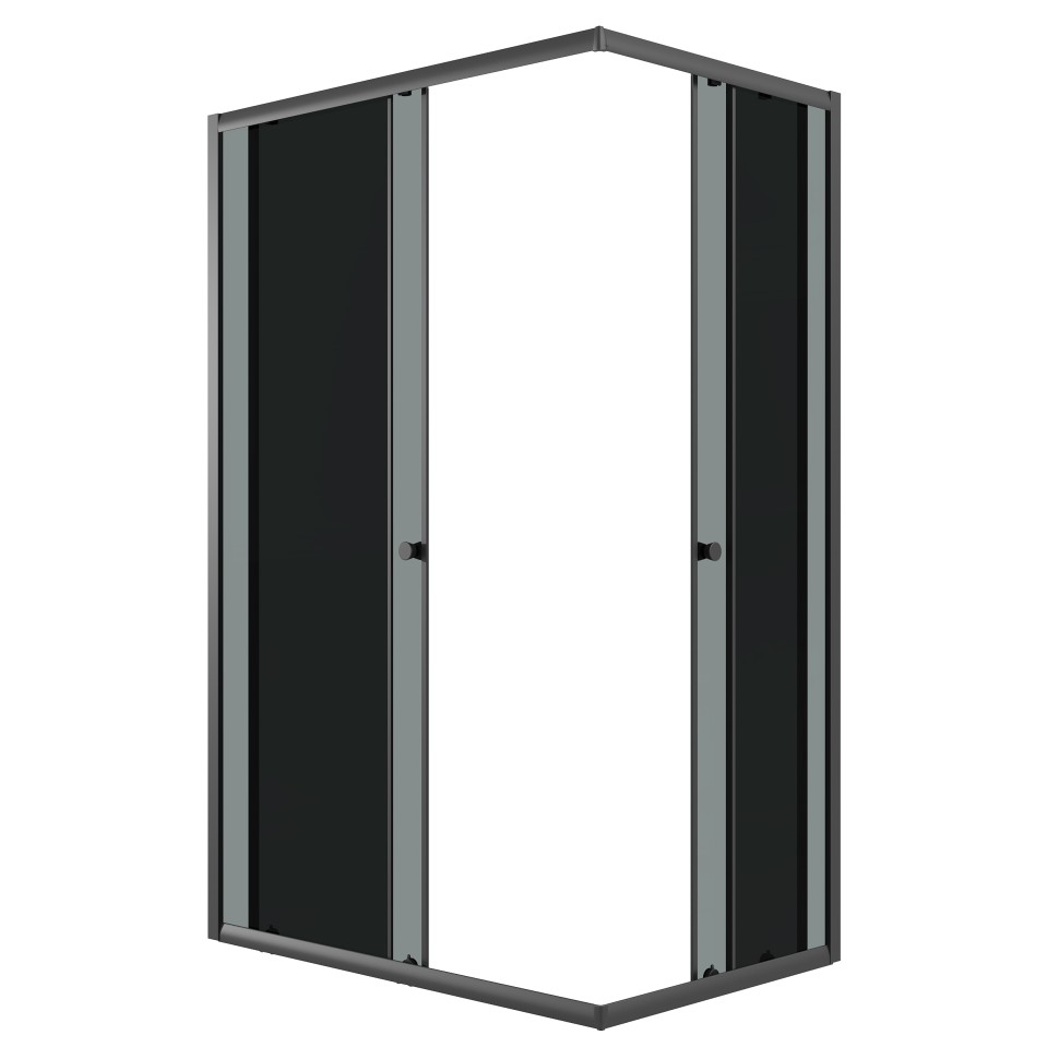Душевое ограждение Niagara Eco NG-1129-14QT (120х90х190) прямоугольник,раздвижное,черный,стекло тонированное,1 место