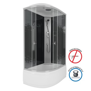 Душевая кабина Niagara Eco NG-7510-14R BLACK (120х80х215) высокий поддон(40см),стекло мозаика,4 места