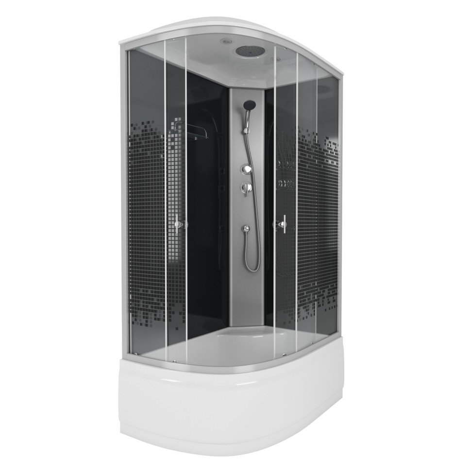 Душевая кабина Niagara Eco NG-7510-14R BLACK (120х80х215) высокий поддон(40см),стекло мозаика,4 места