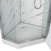 Душевая кабина Niagara Luxe NG-7702DM (100x100х210) низкий поддон(15см),дверь распашная,стенки мрамор,3 места