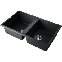 Кухонная мойка Omoikiri Tedori 86-2-BL Tetogranit/черный