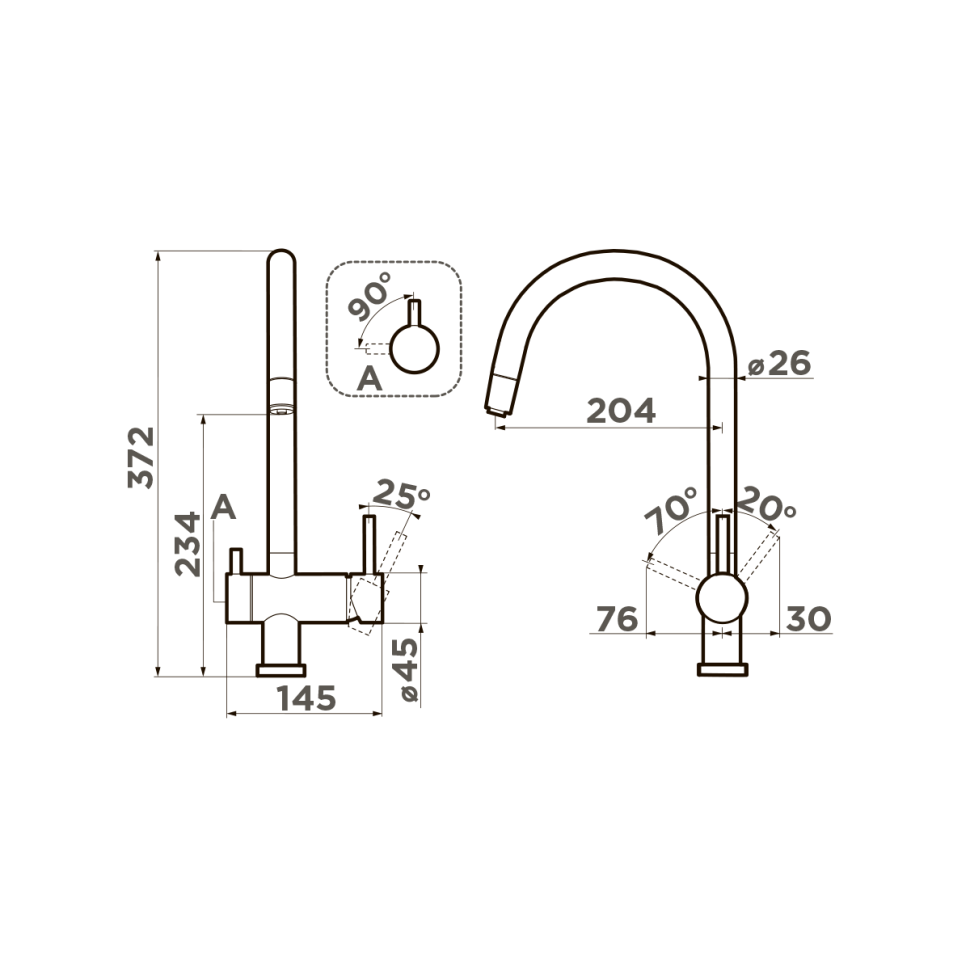 Смеситель для кухни Omoikiri Yamada-P-GR латунь/leningrad grey