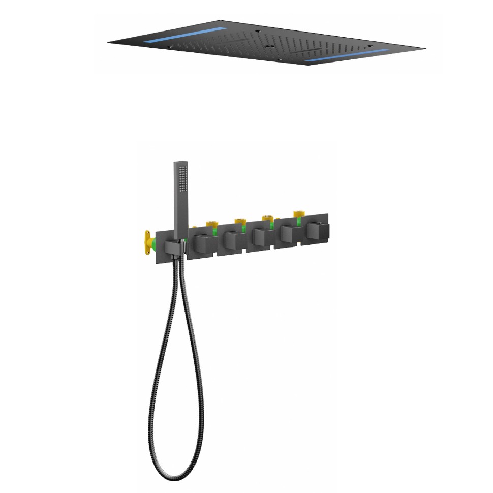 Душевая система встроенная с термостатом Timo Petruma SX-5229/03SM черный