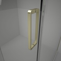 Душевая дверь Veconi Vianno VN-75G, 1600x2000, золото брашинг, стекло прозрачное