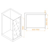 Душевая перегородка RGW WA-002 (Прозрачное, 900)