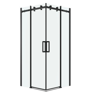 Душевое ограждение Grossman Classic 300.K33.04.1010.21.00 (100х100х195) квадрат,раздвижная,черный матовый, стекло прозрачное, 2 места