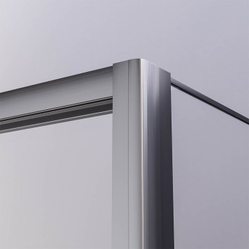 Душевой угол раздвижной Veconi Premium Ptato 300 SP GR-L, 1300х1000x2000, брашированный графит, стекло прозрачное