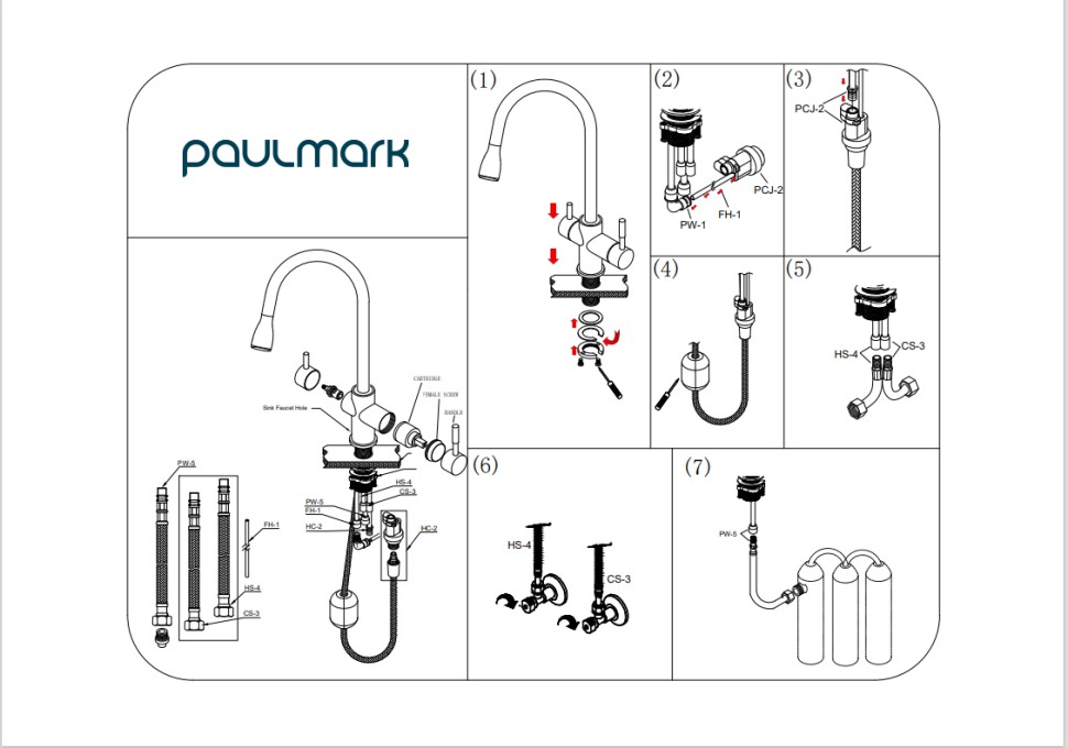 Смеситель для кухни LANGE, светлое золото, La214212-LG, Paulmark