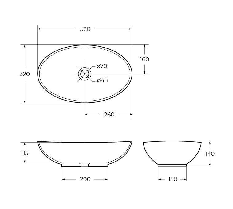 Накладная раковина BelBagno BB1147
