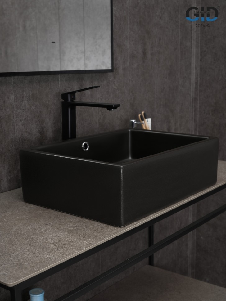 Раковина Gid N9129bg 53381 накладная черная графит 50x38x14.5