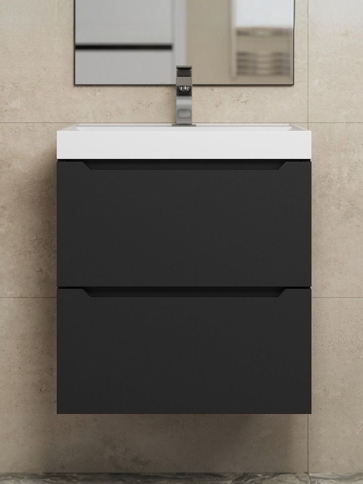 Тумба под раковину для ванной Uperwood Tanos 50 см, подвесная, черная матовая
