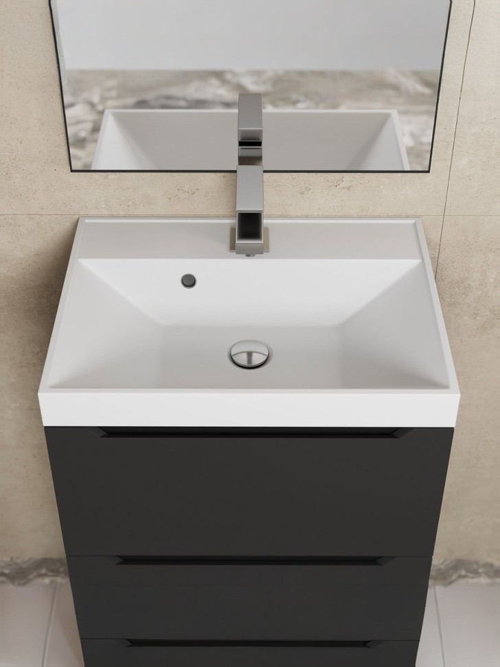 Тумба под раковину для ванной Uperwood Tanos 50 см, подвесная, черная матовая