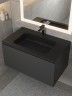 Раковина для ванной кварцевая Uperwood Lagoon Quartz 80х48х14,2 см, черная матовая, уголь