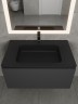 Раковина для ванной кварцевая Uperwood Lagoon Quartz 80х48х14,2 см, черная матовая, уголь