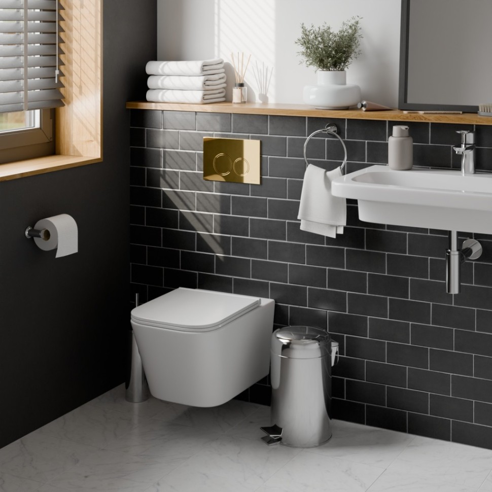 Кнопка смыва IBERICA BLANCA ESTI-O ABS-пластик, золото глянцевое (IB.B082.006.001)