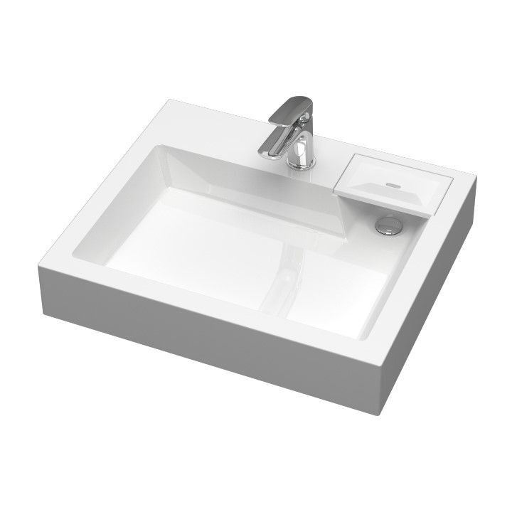 Раковина над стиральной машиной Uperwood Vission 60х50х11 см, белая глянцевая