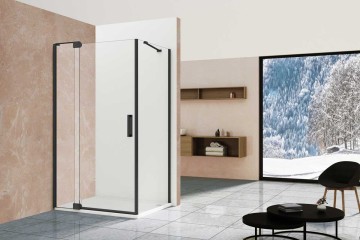 Душевой уголок Экстра (Extra) VSR-1E111290CGB, 1100/1200*900, черный, стекло тонированное