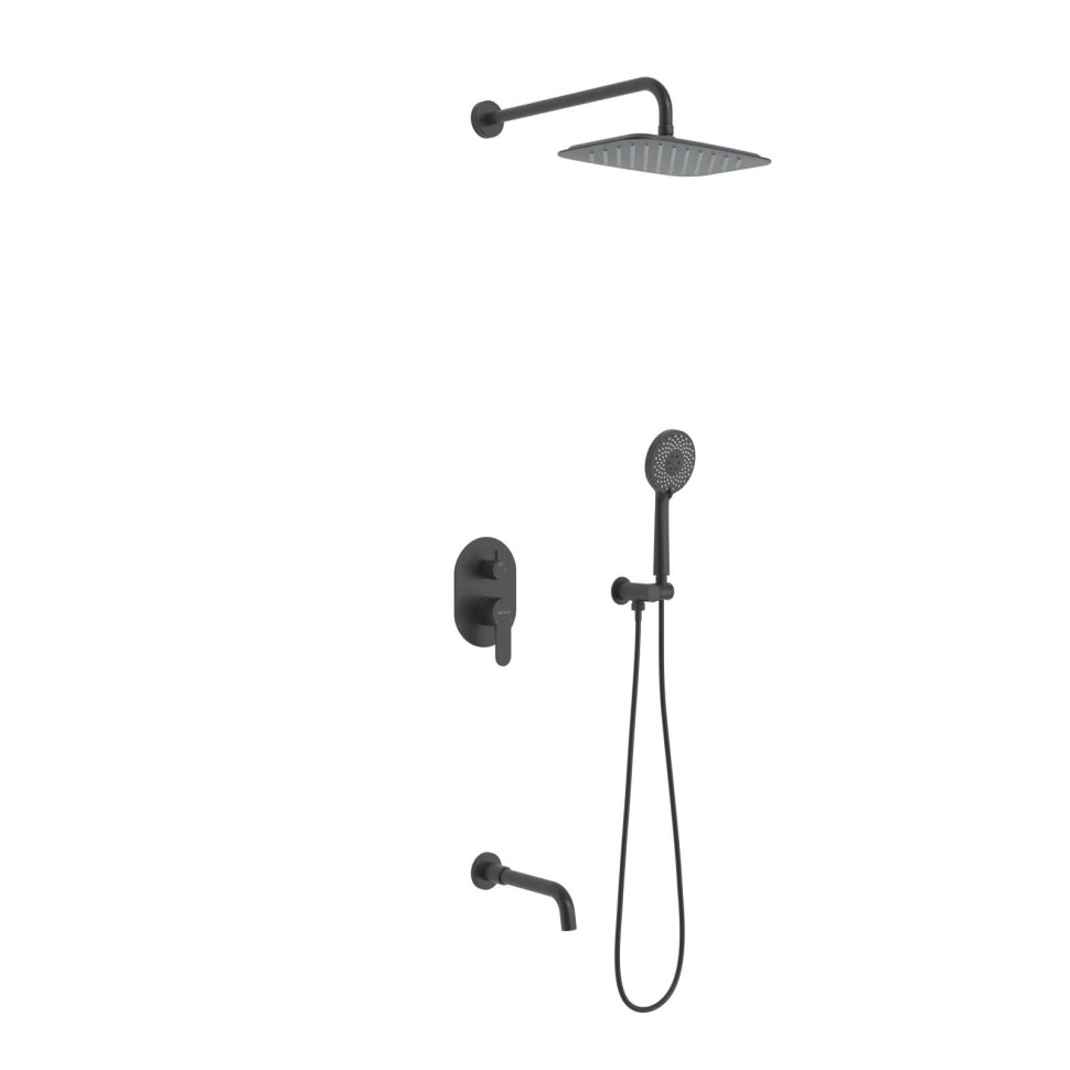 Душевой комплект BERGES VENTAS 3O BLACK, черный матовый
