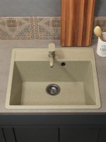 Кухонная мойка из искусственного камня Uperwood ECON UPD-104-002, прямоугольная,бежевая матовая