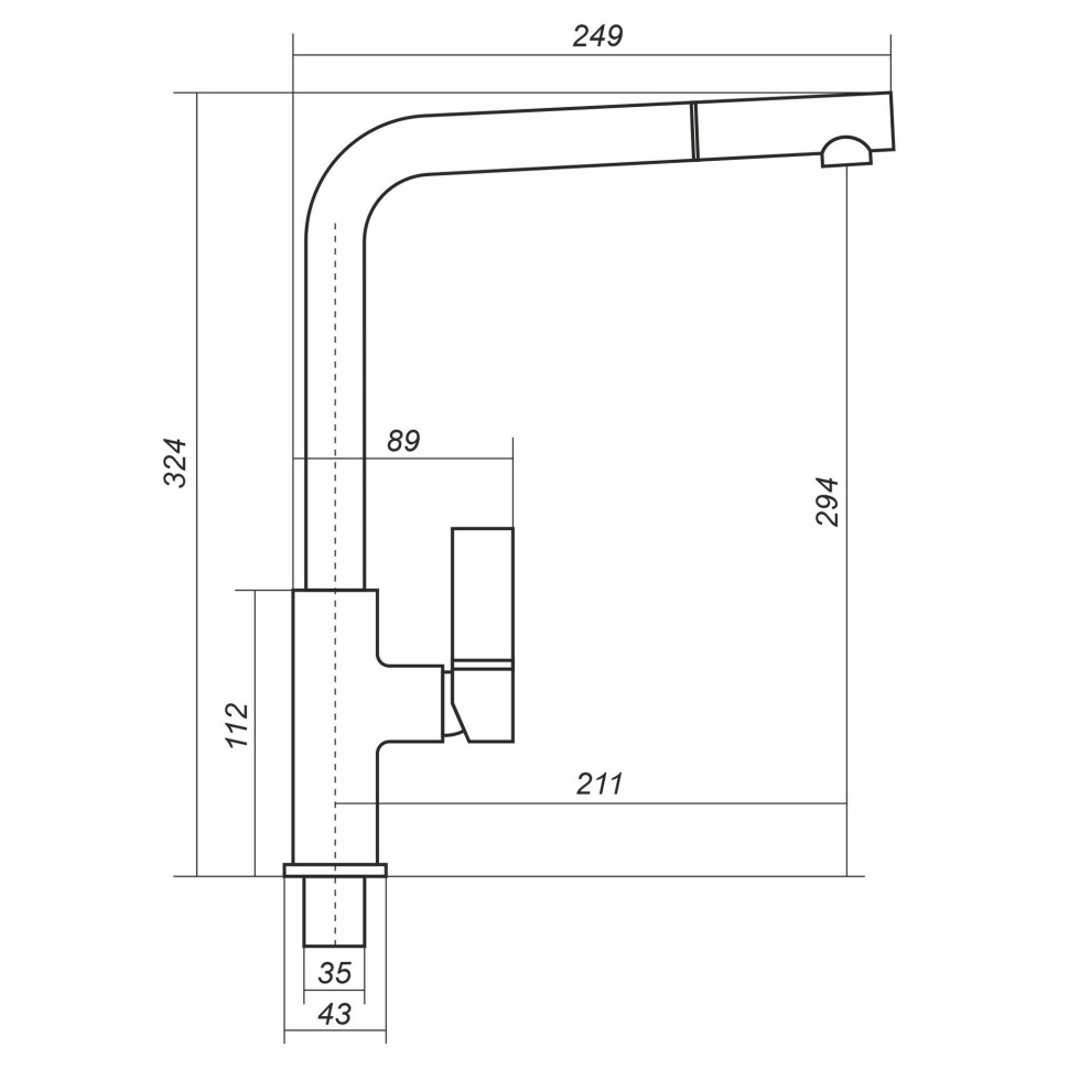 Смеситель для кухни Uperwood UPD-006-01 хром/уголь
