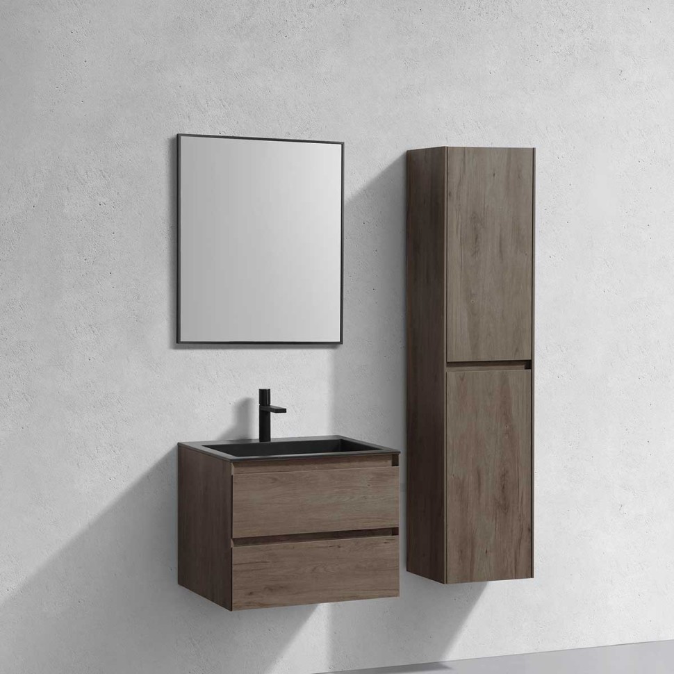 База под раковину Luka 600 подвесная, 2 выкатных ящика soft-close, R.Oak