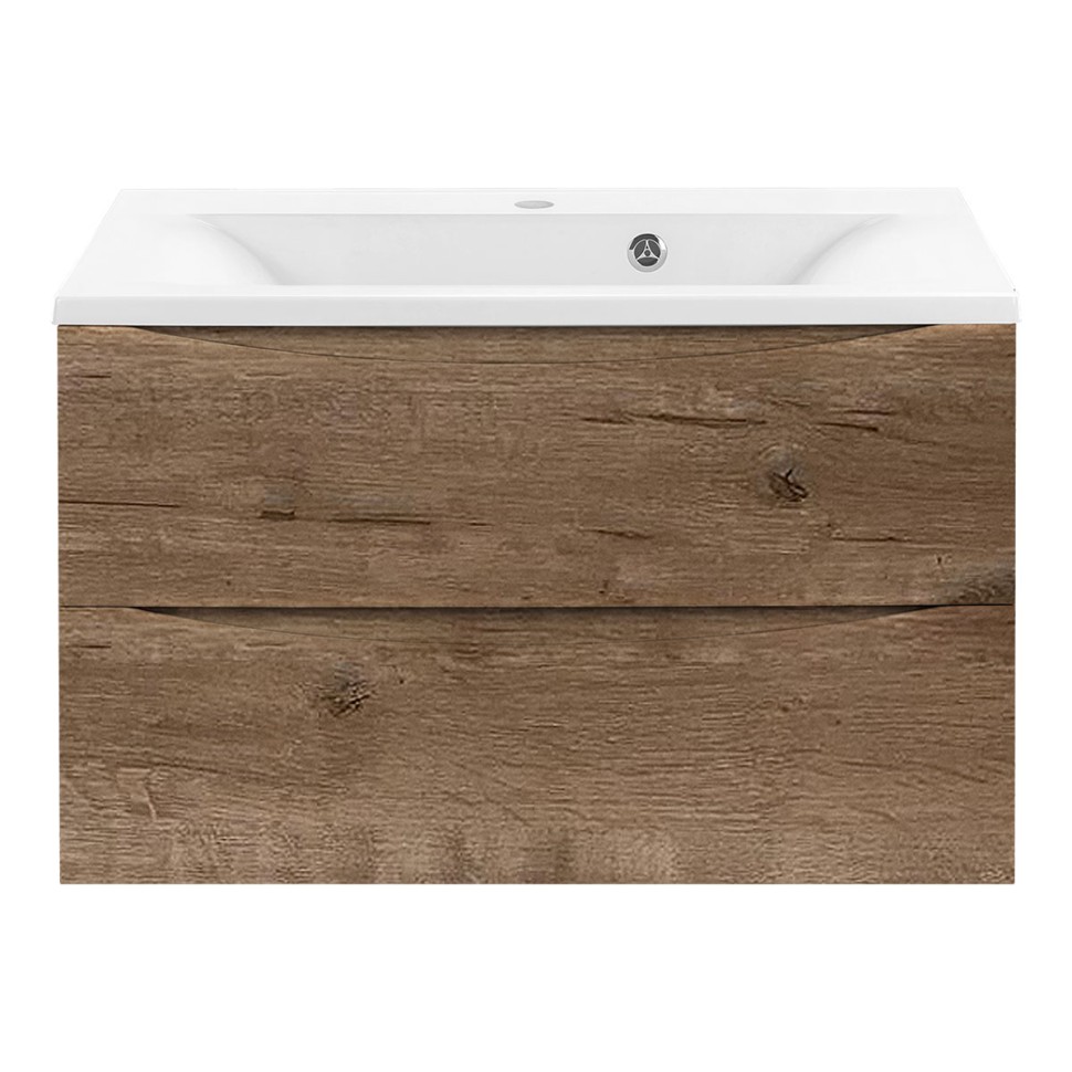 База под раковину Mia 800 подвесная, 2 выкатных ящик soft close, V.Oak