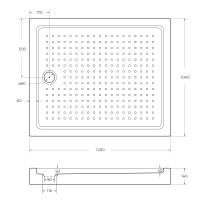 Акриловый поддон CEZARES TRAY-A-AH-120/100-15-W
