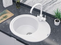 Смеситель для кухни ESSEN, белый матовый, Es213211-431(WH), Paulmark