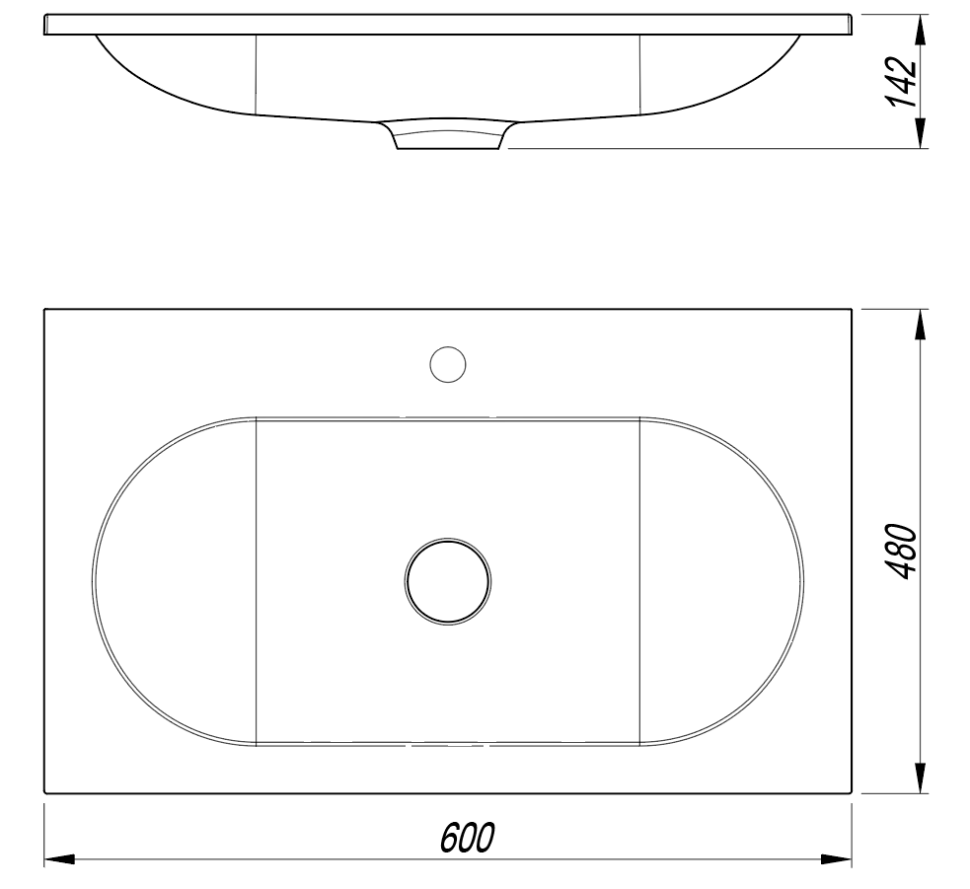 Раковина VCB-4H600J из кварца, цвет жасмин