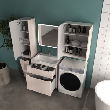 Тумба напольная STYLELINE "Марелла 70" (2 ящ.) Люкс Плюс антискрейтч карамель с раковиной Марелла Люкс 700х400