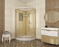 Душевая кабина Niagara Luxe NG-7702G (100x100х210) низкий поддон(15см),дверь раздвижная,стенки золото,3 места