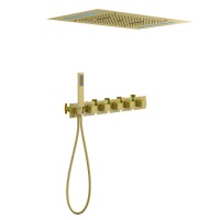 Душевая система встроенная с термостатом Timo Petruma SX-5229/17SM золото матовое