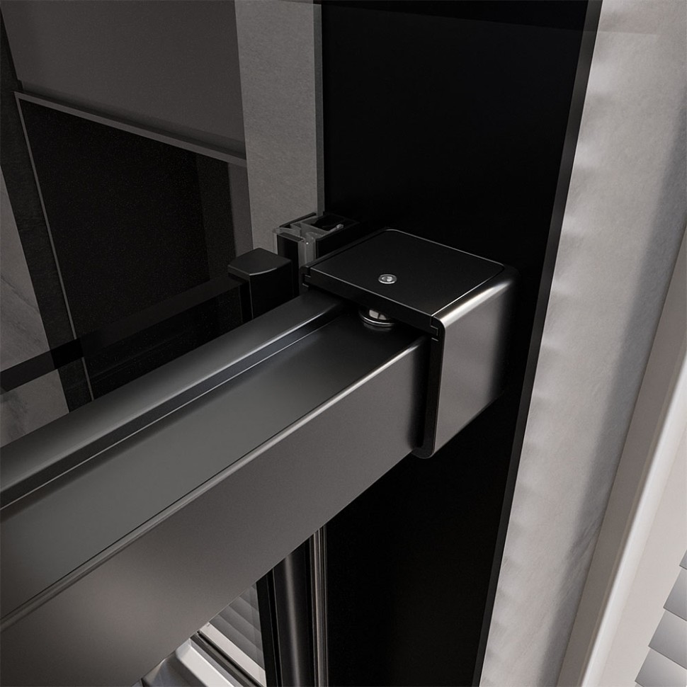 Душевой угол Veconi Premium Trento PTC-SP-40B, 1300х1000x2000, черный матовый, стекло прозрачное