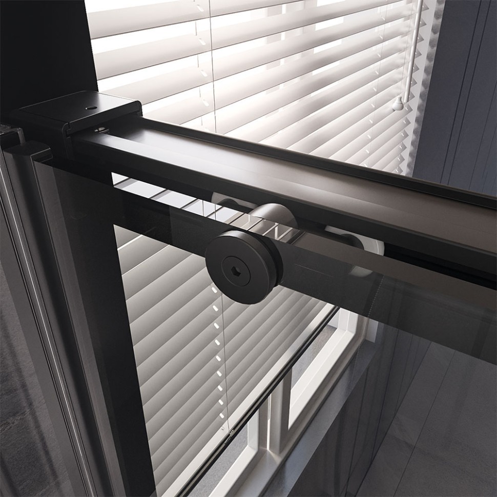 Душевой угол Veconi Premium Trento PTC-SP-40B, 1300х1000x2000, черный матовый, стекло прозрачное