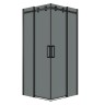 Душевое ограждение Grossman Classic 300.K33.04.8080.21.10 (80х80х195) квадрат,раздвижная,черный матовый,стекло тонированное, 2 места
