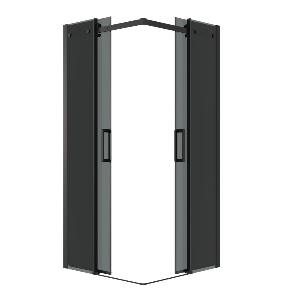Душевое ограждение Grossman Classic 300.K33.04.8080.21.10 (80х80х195) квадрат,раздвижная,черный матовый,стекло тонированное, 2 места