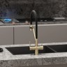 Смеситель для кухни SANCOS Dora с возможностью подключения фильтра для воды, цвет брашированное золото, PVD покрытие, арт. SC4003BG