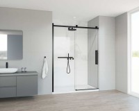 Душевая дверь Como Soft VDS-1CS140CLB, 1400, черный, стекло прозрачное