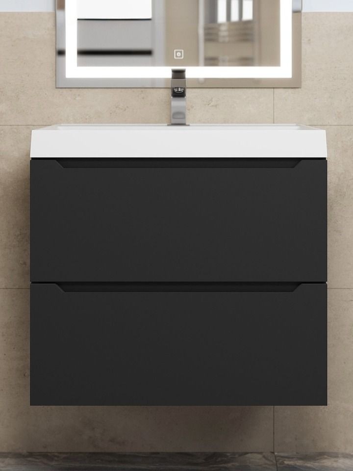 Тумба под раковину для ванной Uperwood Tanos 60 см, подвесная, черная матовая