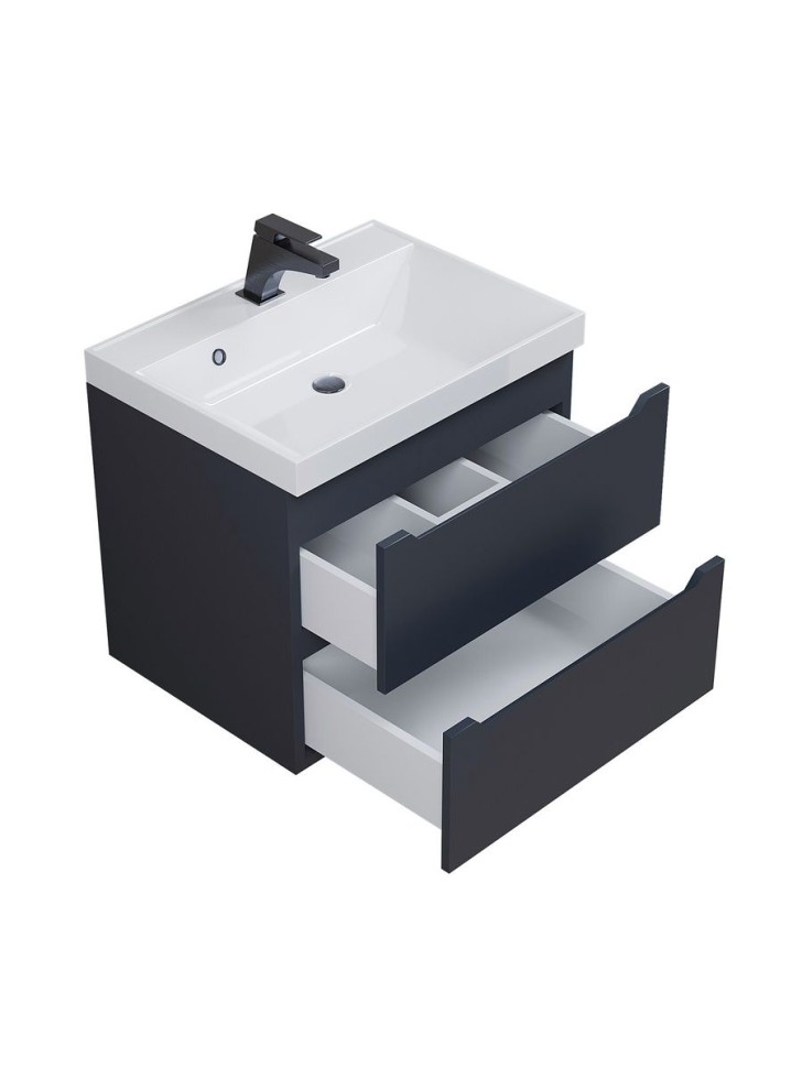 Тумба под раковину для ванной Uperwood Tanos 60 см, подвесная, черная матовая