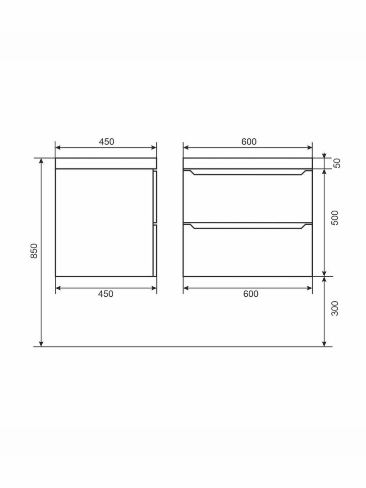 Тумба под раковину для ванной Uperwood Tanos 60 см, подвесная, черная матовая