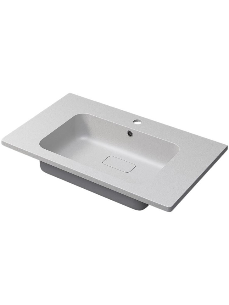 Раковина для ванной кварцевая Uperwood Lagoon Quartz 80х48х14,2 см, белая матовая, жасмин