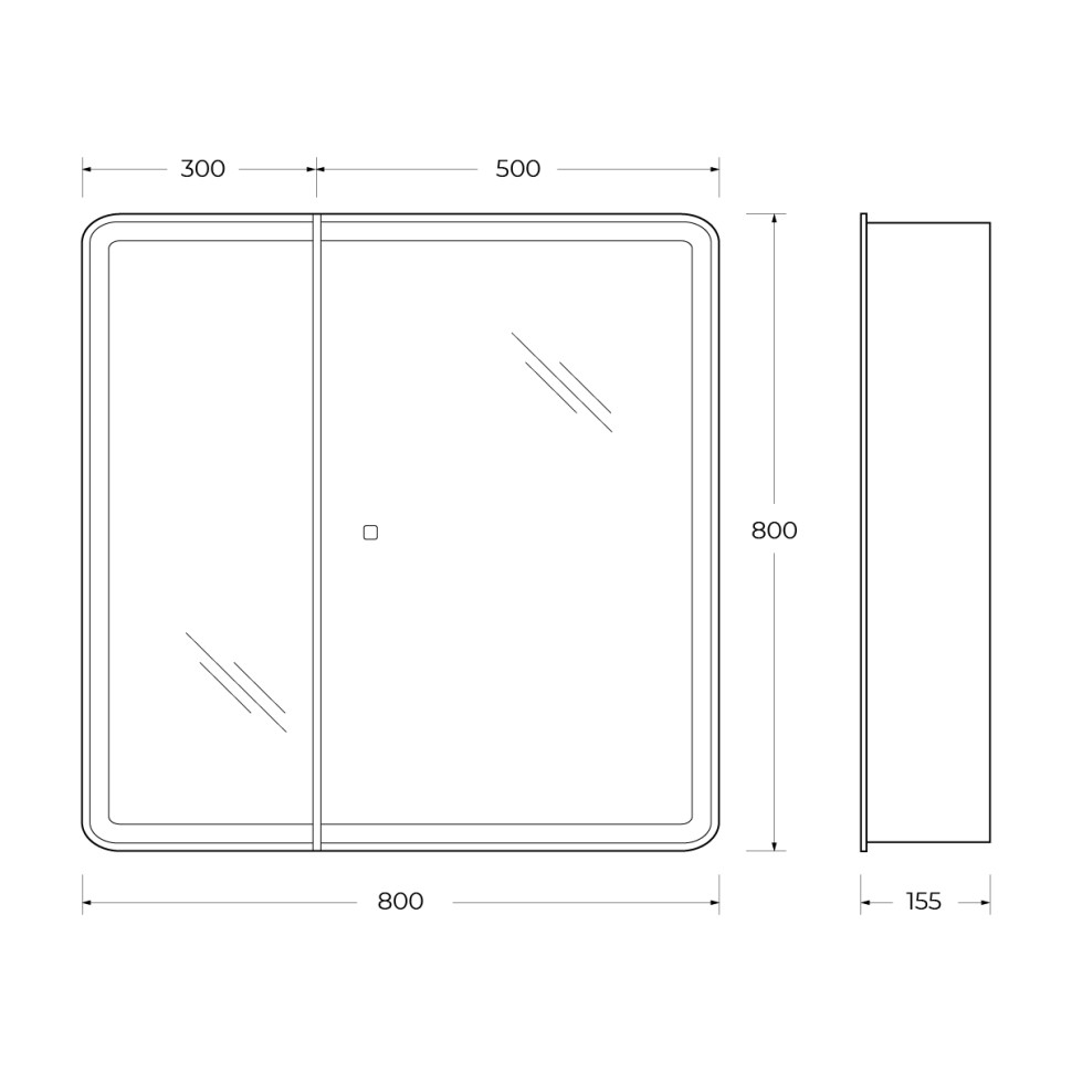 Зеркало-шкаф BelBagno SPC-MAR-800/800-2A-LED-TCH
