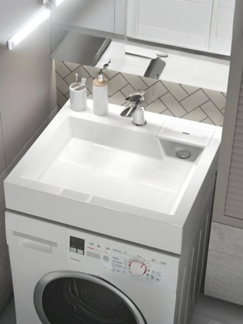 Раковина над стиральной машиной Uperwood Vission 60х55х11 см, белая глянцевая