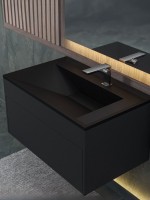 Тумба под раковину для ванной подвесная Uperwood Lotus Premium 80х50х42 см, черная